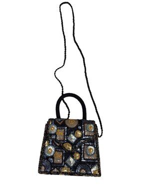 Chicos Beaded & Sequined Mini Crossbody Bag With Handles